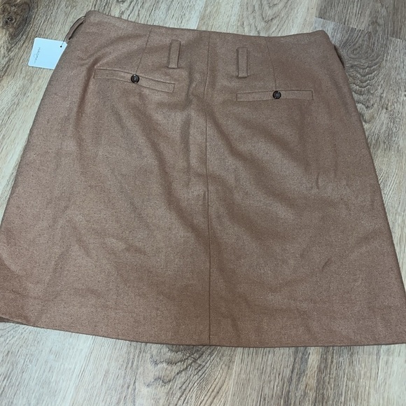 NWT Halogen Wool Blend Camel Mini Skirt Zip Front Closure Pockets size 8 - Picture 6 of 8
